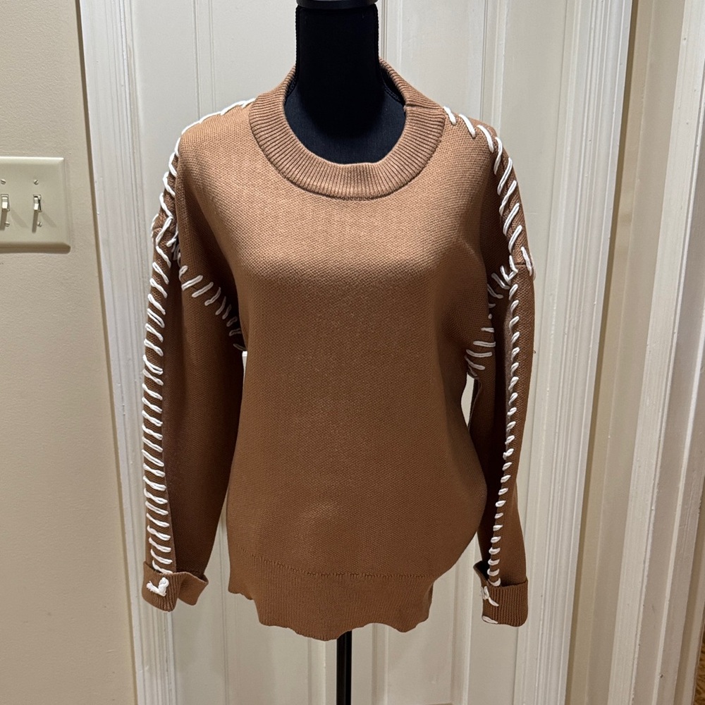 English Factory Tan Knit Sweater